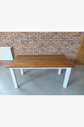 Tömör fenyőfa Provence étkezőasztal 160x80 cm lakkozott felülettel